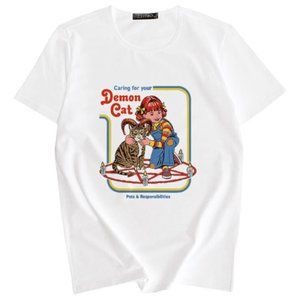 Caring For Your Demon Cat Pets & Responsibilities T-Shirt